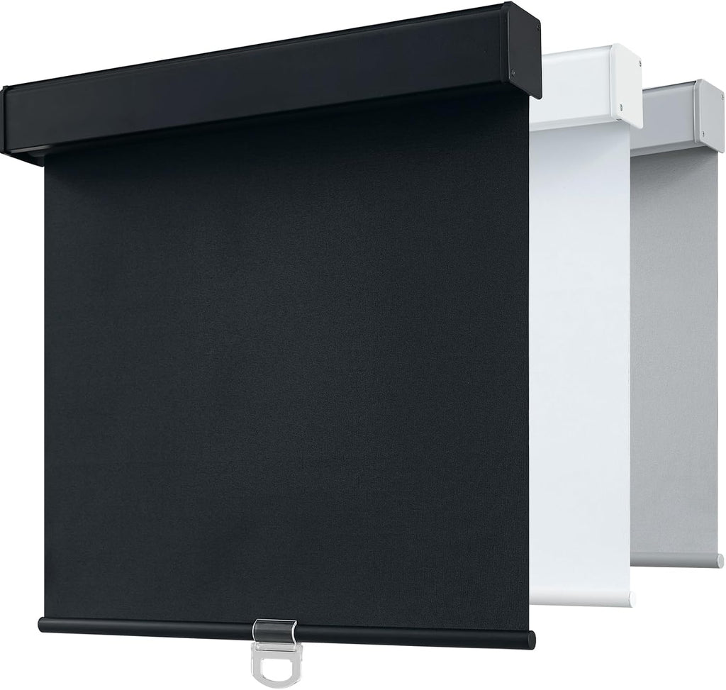 SHADEMOON Blackout Cordless Roller Shades for Windows,Free-Stop System Blind with Valance,Pull Down Room Darkening Indoor Shades,Thermal Insulated UV Blocking Fabric,Home Office(White,12" W x 72" H)