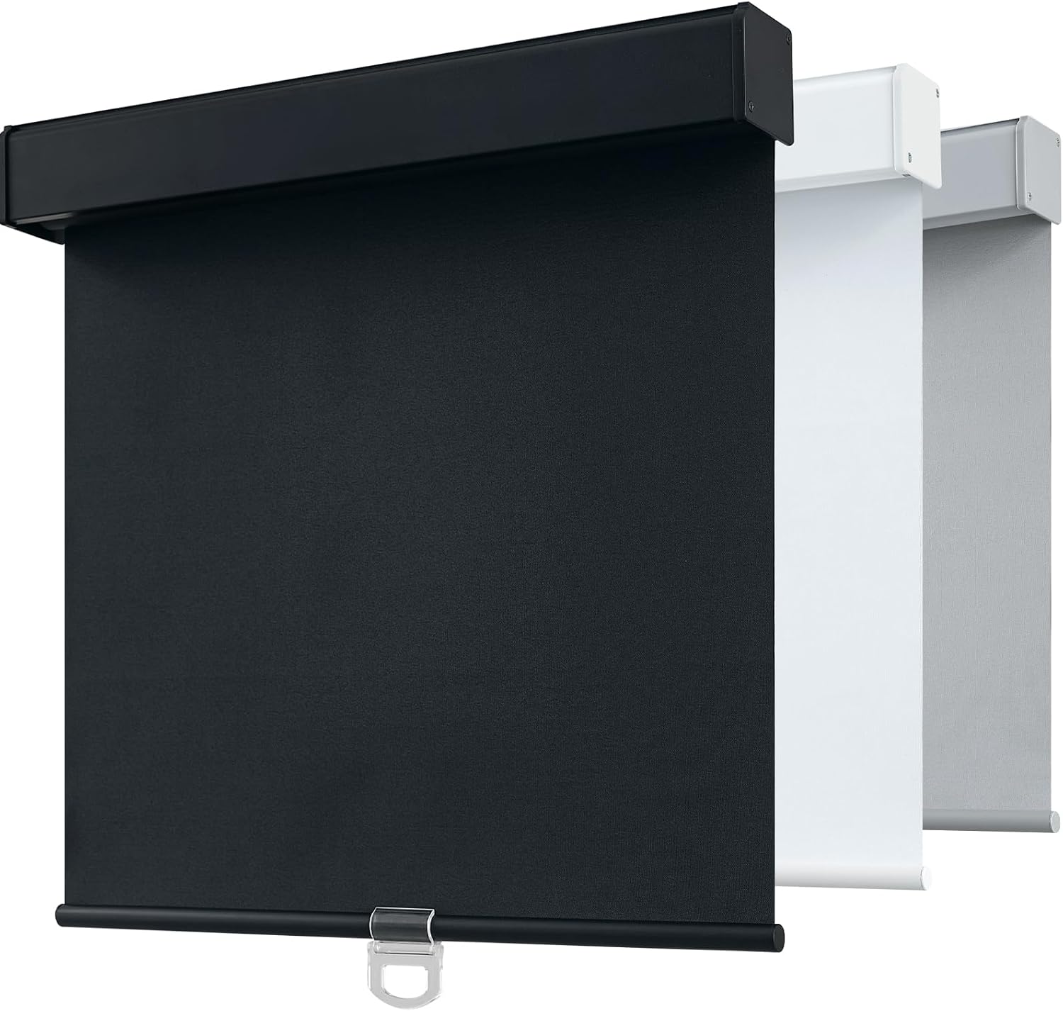 SHADEMOON Blackout Cordless Roller Shades for Windows,Free-Stop System Blind with Valance,Pull Down Room Darkening Indoor Shades,Thermal Insulated UV Blocking Fabric,Home Office(White,12" W x 72" H)