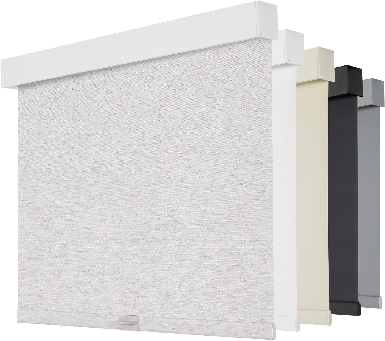 Persilux Cordless Blackout Roller Shades for Windows, Free-Stop With Valance, Thermal Insulated Fabric Blinds, UV Protection for Home and Bedroom (Black, 15" W x 64" H)