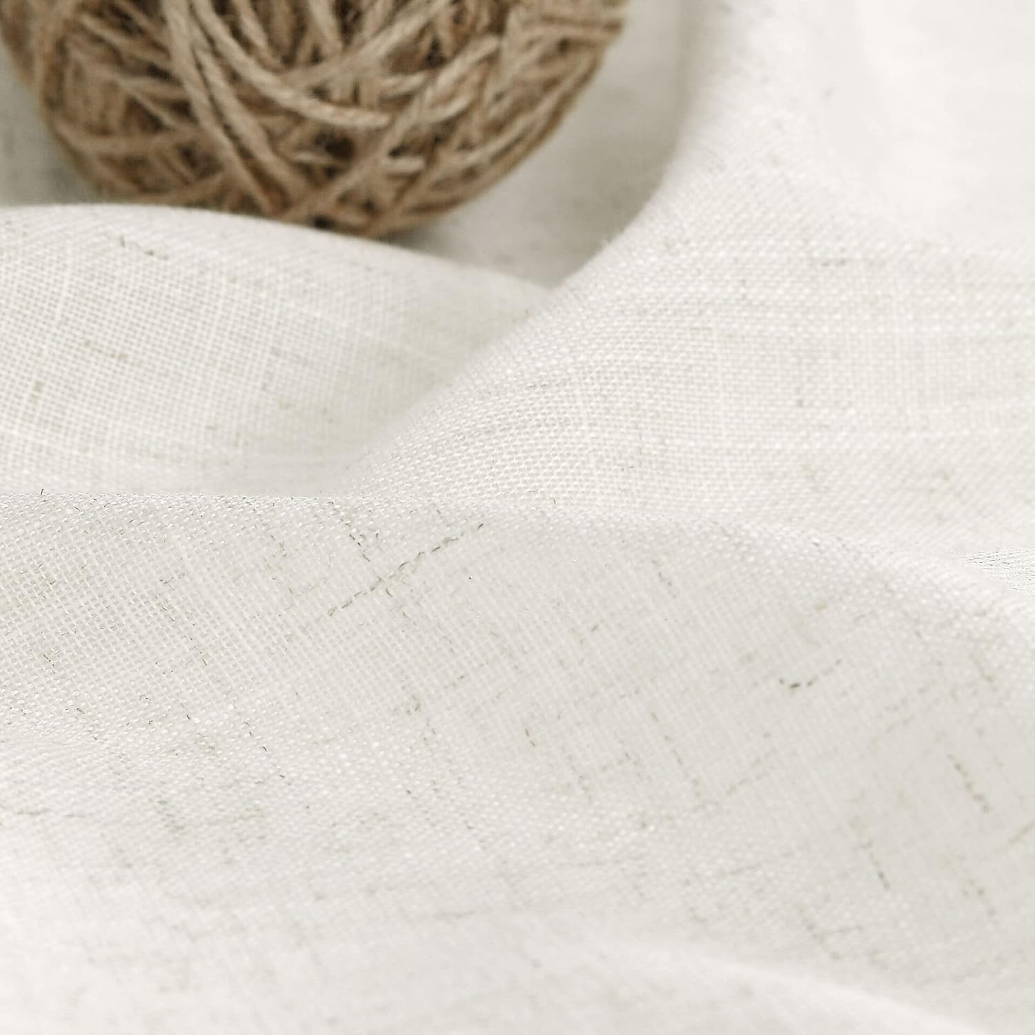 Extra Long Curtains 120 inch Length 2 Panels Back Tab Neutral Farmhouse Drapes Light Filtering Semi Sheer Linen Curtain 120 inches Long for Floor to Ceiling Window Patio Sliding Door Cream 10 FT