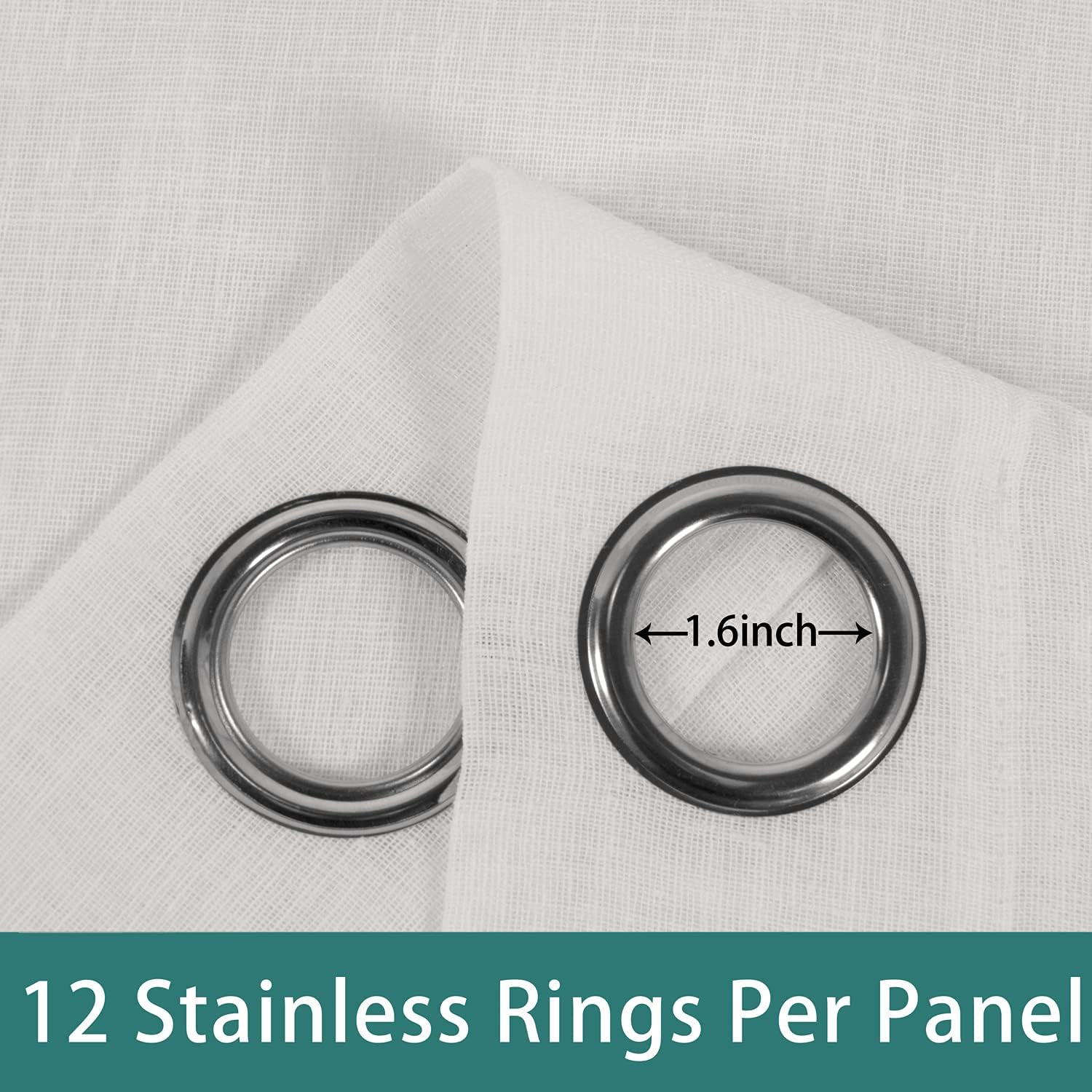 LORDTEX Burlap Linen Look Outdoor Curtains for Patio - 2 Panels Waterproof Sheer Curtains for Pergola, Porch, Cabana and Gazebo Grommet Indoor/Outdoor Voile Sheer Drapes (100 x 120 inch, Ivory)