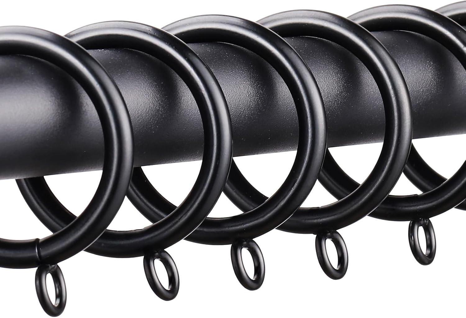 40 PCS Curtain Rings, 1.5 Inch Thickened Curtain Rings Metal Drapery Ring for Curtain Rods Black