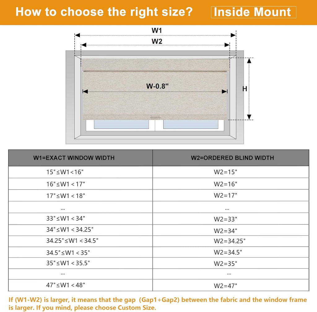 Persilux Blackout Roller Shades for Window Blinds,Cordless,Linen Fabric,Thermal Insulated Fabric UV Protection Shades for Home,Office,Bedroom,Door,Blackout-Cream,35" W X 72" H