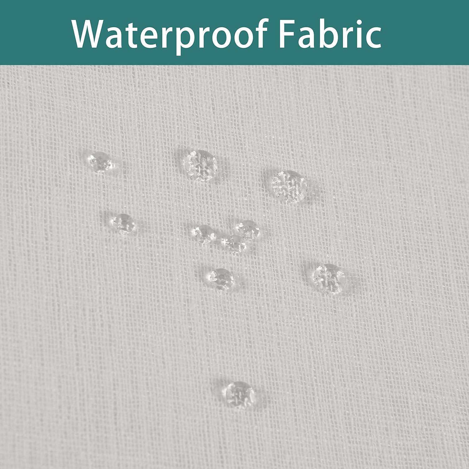 LORDTEX Burlap Linen Look Outdoor Curtains for Patio - 2 Panels Waterproof Sheer Curtains for Pergola, Porch, Cabana and Gazebo Grommet Indoor/Outdoor Voile Sheer Drapes (100 x 120 inch, Ivory)