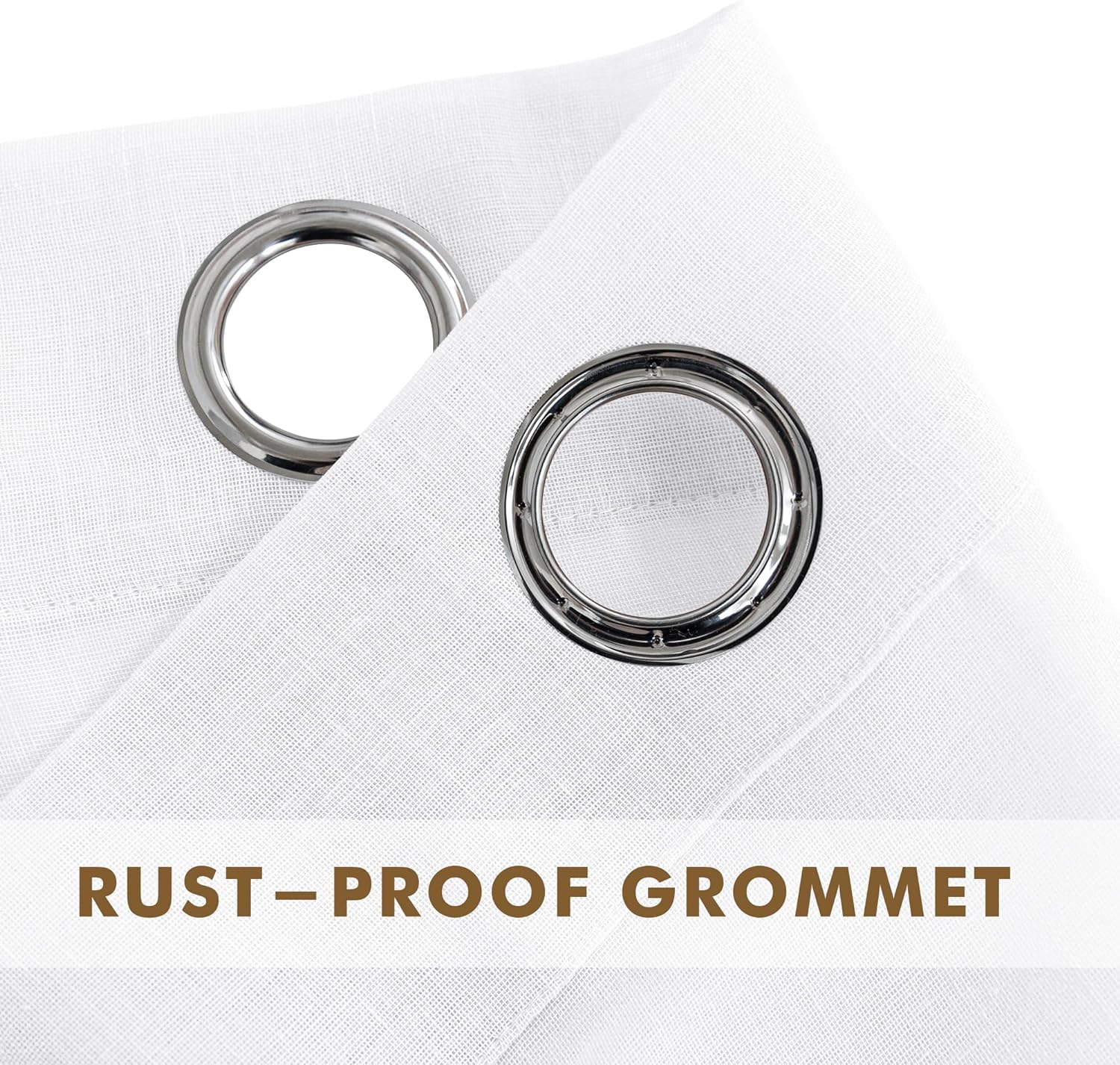 HolidayIdeas 4 Panels Outdoor Curtains for Patio-Linen Semi White Sheer Curtains for Patio Waterproof, Privacy Sun Light Indoor Outside Drapes for Gazebo, Pergola, Balcony, Pool, Backyard 54x95 Inch