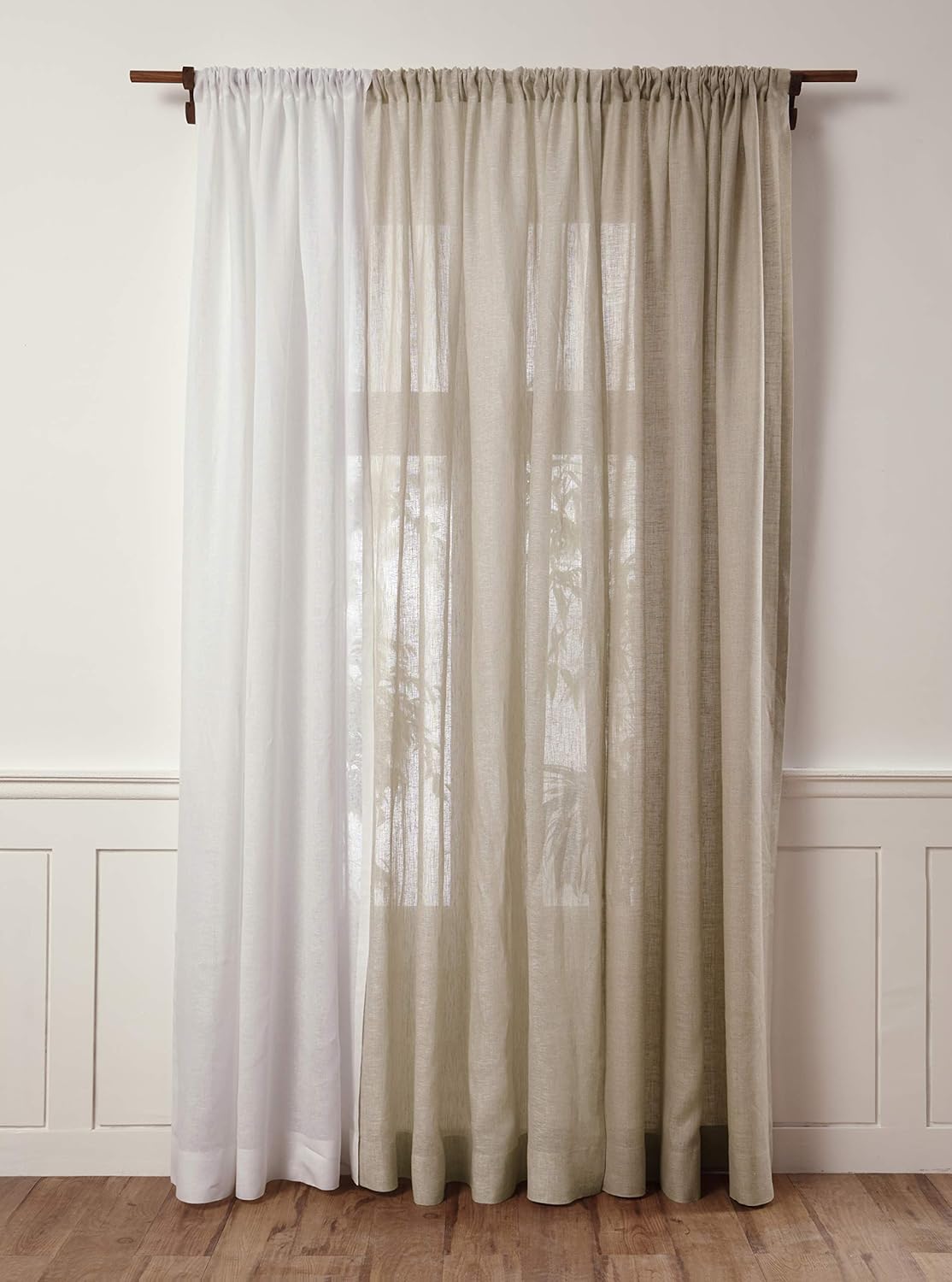Solino Home Flax Linen Sheer Curtain 72 Inch - European 100% Pure Linen Sheer Natural Window Treatment Panel 52 x 72 Inch - Light Filtering Rod Pocket Curtain for Living Room, Bedroom