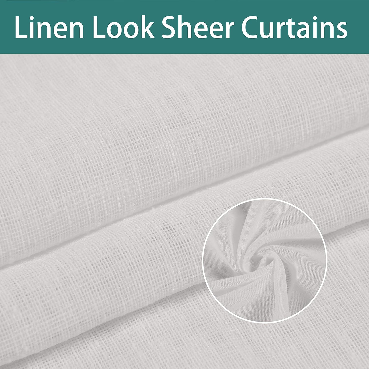 LORDTEX Burlap Linen Look Outdoor Curtains for Patio - 2 Panels Waterproof Sheer Curtains for Pergola, Porch, Cabana and Gazebo Grommet Indoor/Outdoor Voile Sheer Drapes (100 x 120 inch, Ivory)