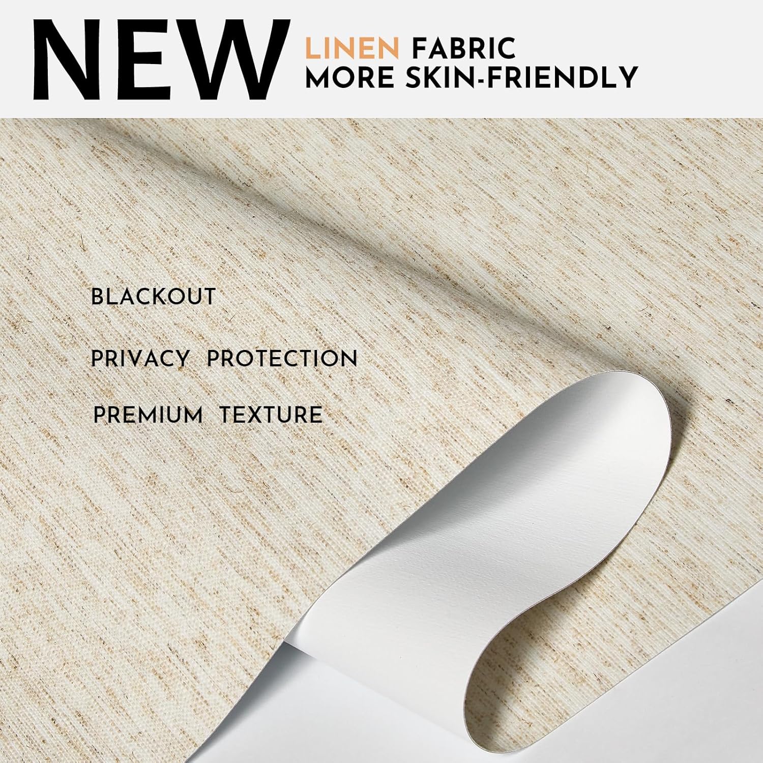 Persilux Blackout Roller Shades for Window Blinds,Cordless,Linen Fabric,Thermal Insulated Fabric UV Protection Shades for Home,Office,Bedroom,Door,Blackout-Cream,35" W X 72" H