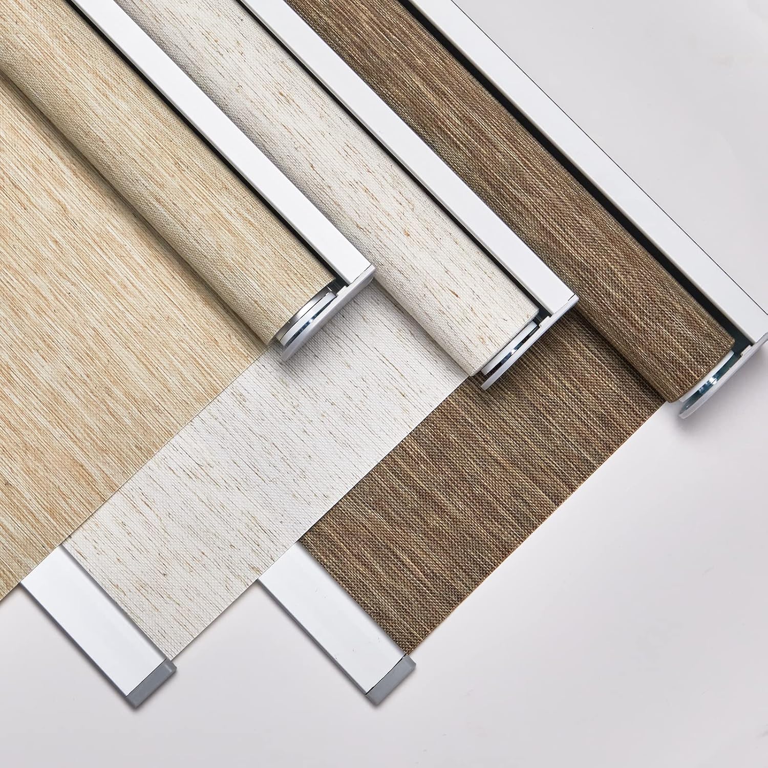 Persilux Free-Stop Cordless Roller Shades Light Filtering Window Shades for Home (Cream 26" W x 72" H) Natural Woven Fabric UV Protection Thermal Insulation Roller Shades for Windows, Doors, Office