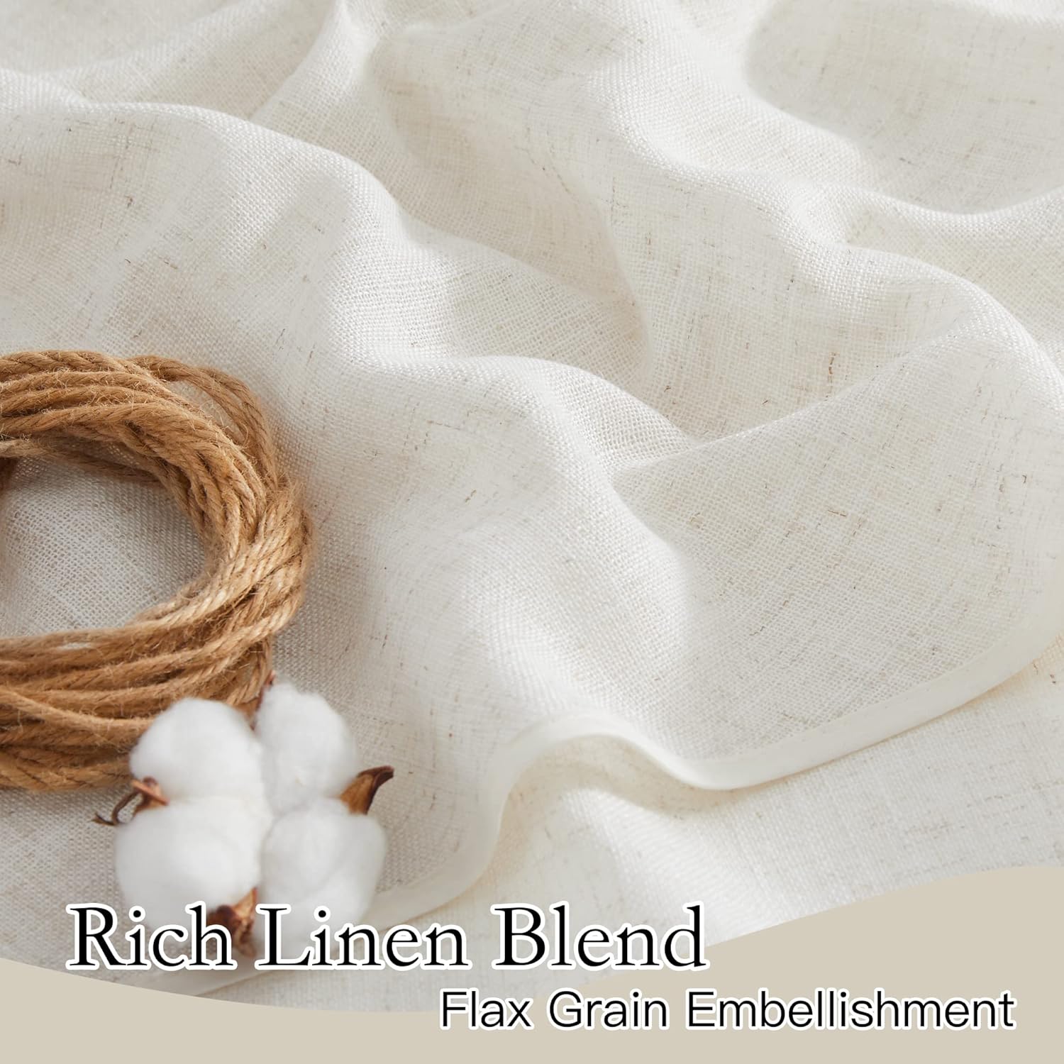 RYB HOME Linen Texture Sheer Curtains 84 inches, Rustic Style Solid Semi Sheer Half Privacy Drapes for Farmhouse Dorm Office Dining, Linen, W 70 x L 84 inches, Set of 2