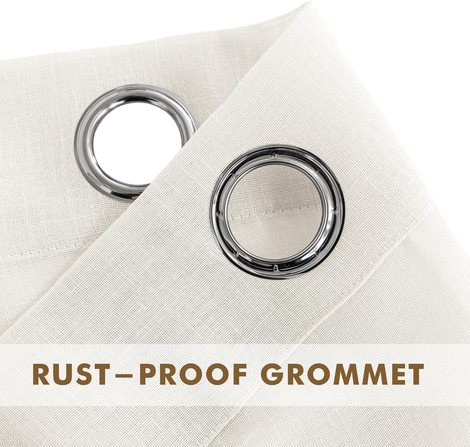 HolidayIdeas 4 Panels Outdoor Sheer Curtains for Patio Waterproof-Ivory Linen Semi Voile Indoor Sheer Curtains, Light Filtering Privacy Drapes for Living Room, Gazebo, Porch, Balcony, Pool 54"x84"