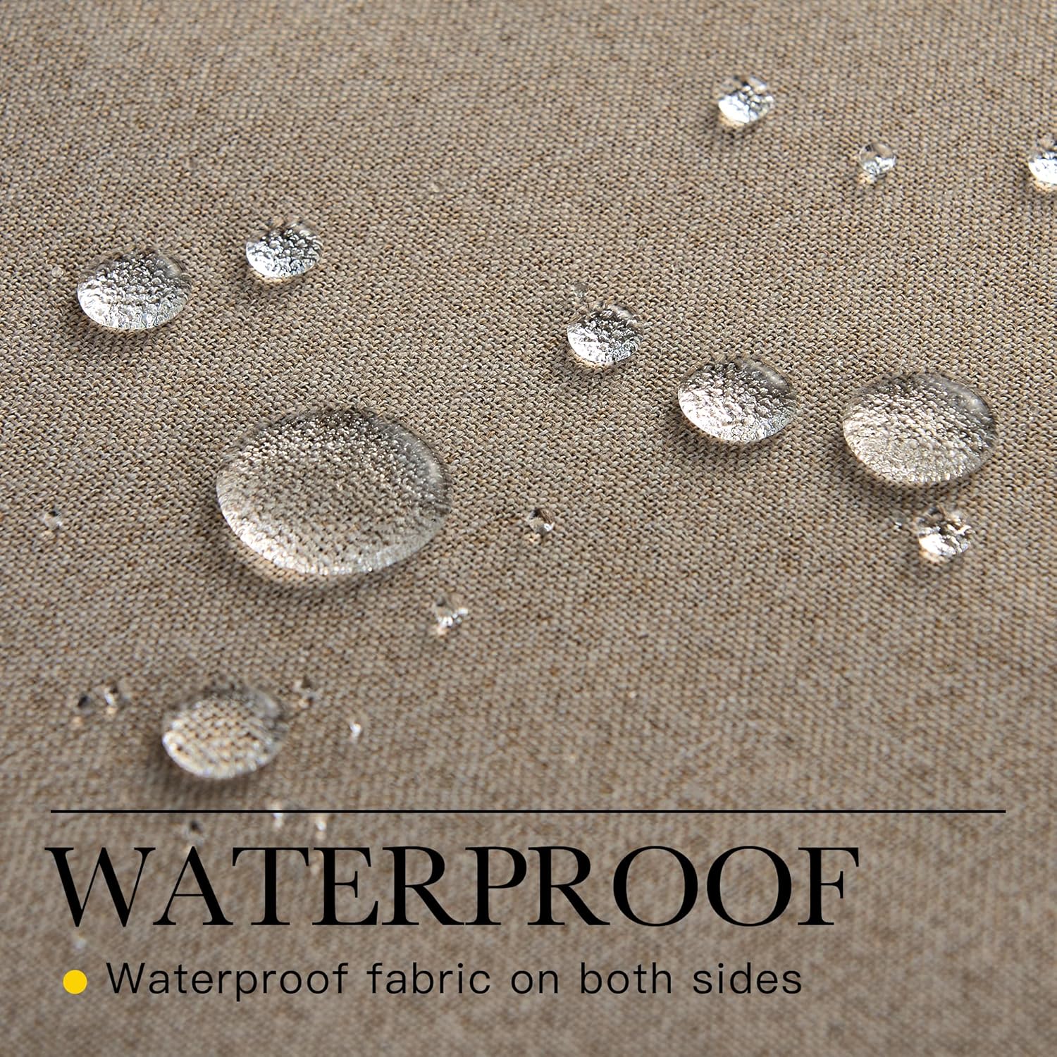 NICETOWN Outdoor Curtains for Patio Waterproof, Thermal Insulated Linen Textured 100% Blackout Outside Drapes for Gazebo, Privacy Sun Shades for Indoor, Bathroom, W52 x L108 Inch, Taupe, 2 Panels